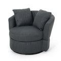 Swivel Club Chair Charcoal Fabric