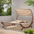 San Juan Sunbed W Canopy Teak Wood