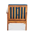 Perla 3 Seater Sofa And Table Set, Blue Blue Acacia Wood