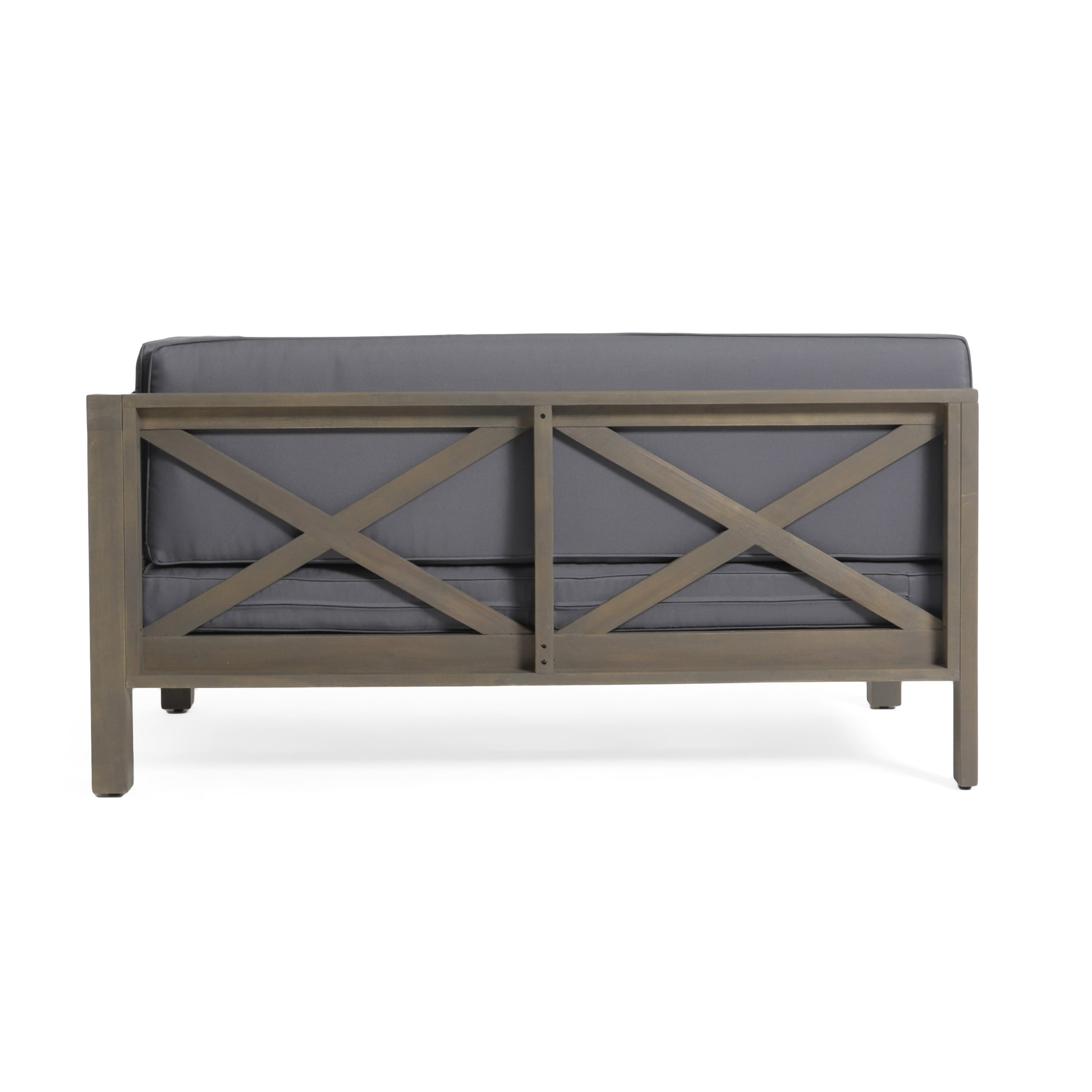 Brava X Back Right Corner Bench Of Set 2 Dark Grey Acacia Wood