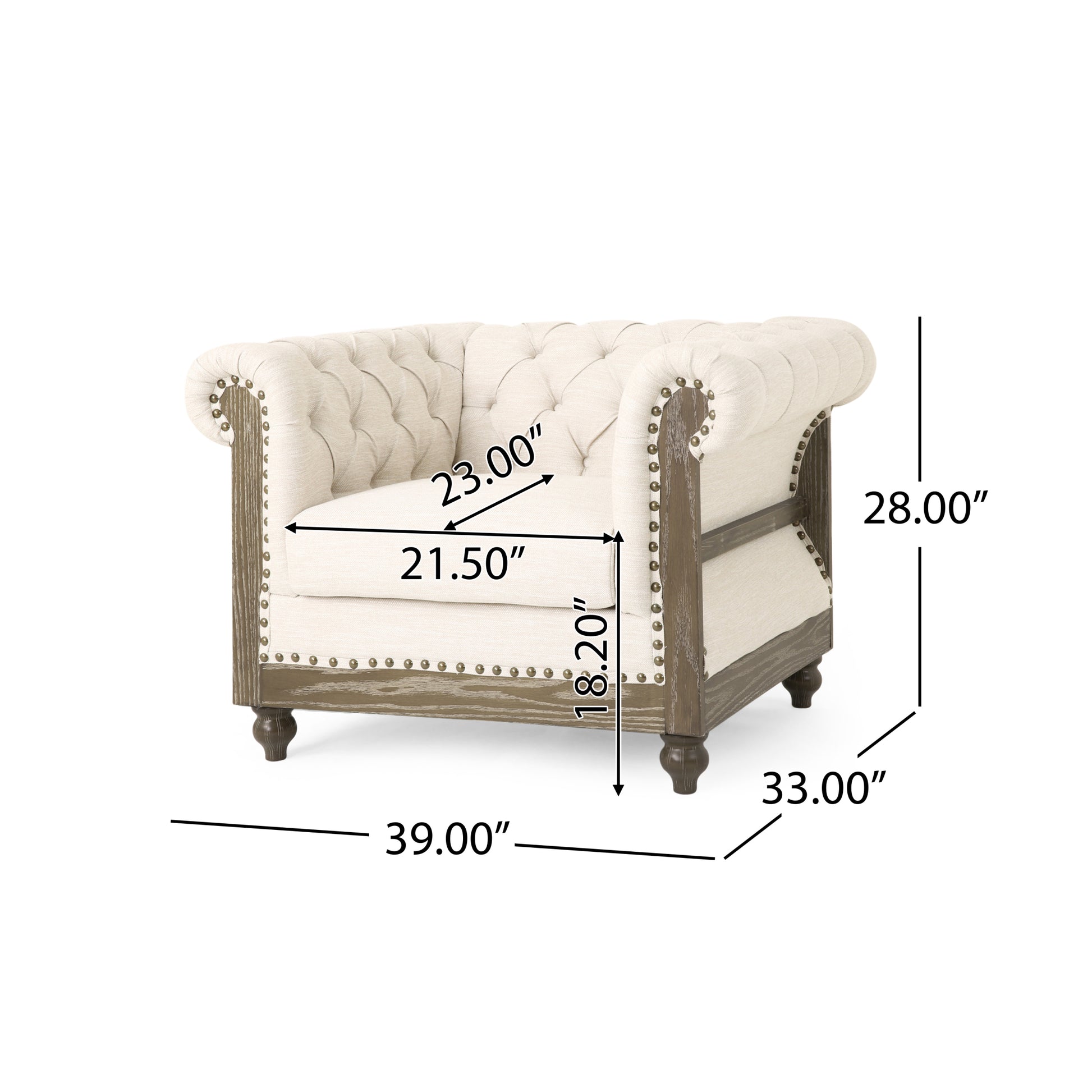 Club Chair Beige Fabric