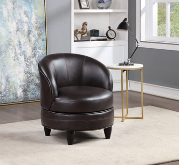 Sophia Swivel Chair Brown Dark Brown Wood