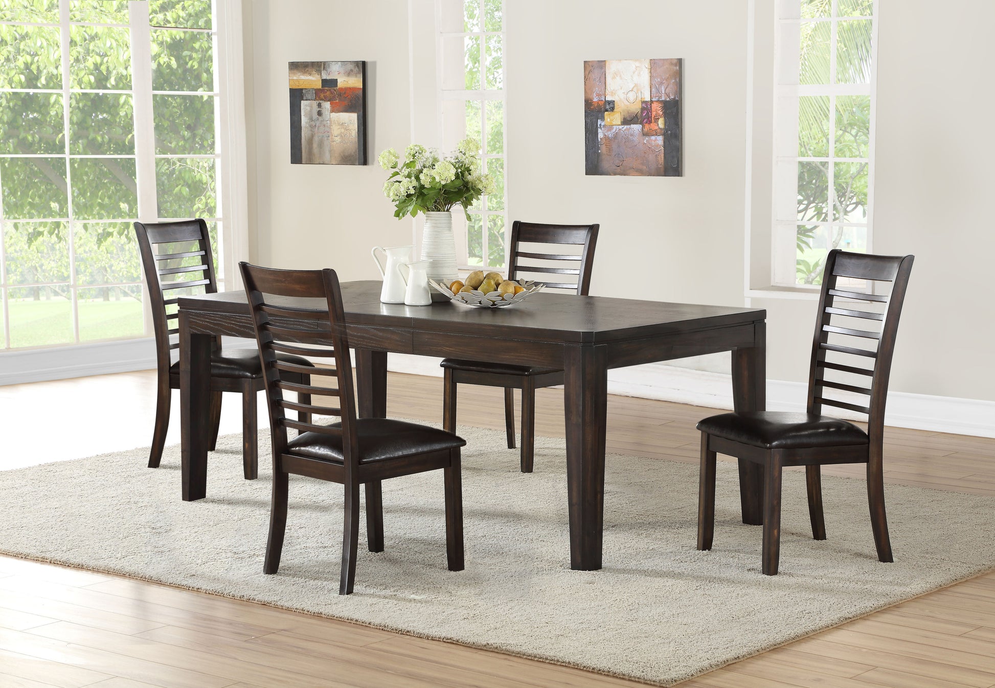 Ally Side Chair Set Of 2 Antique Charcoal Dark Brown Wood