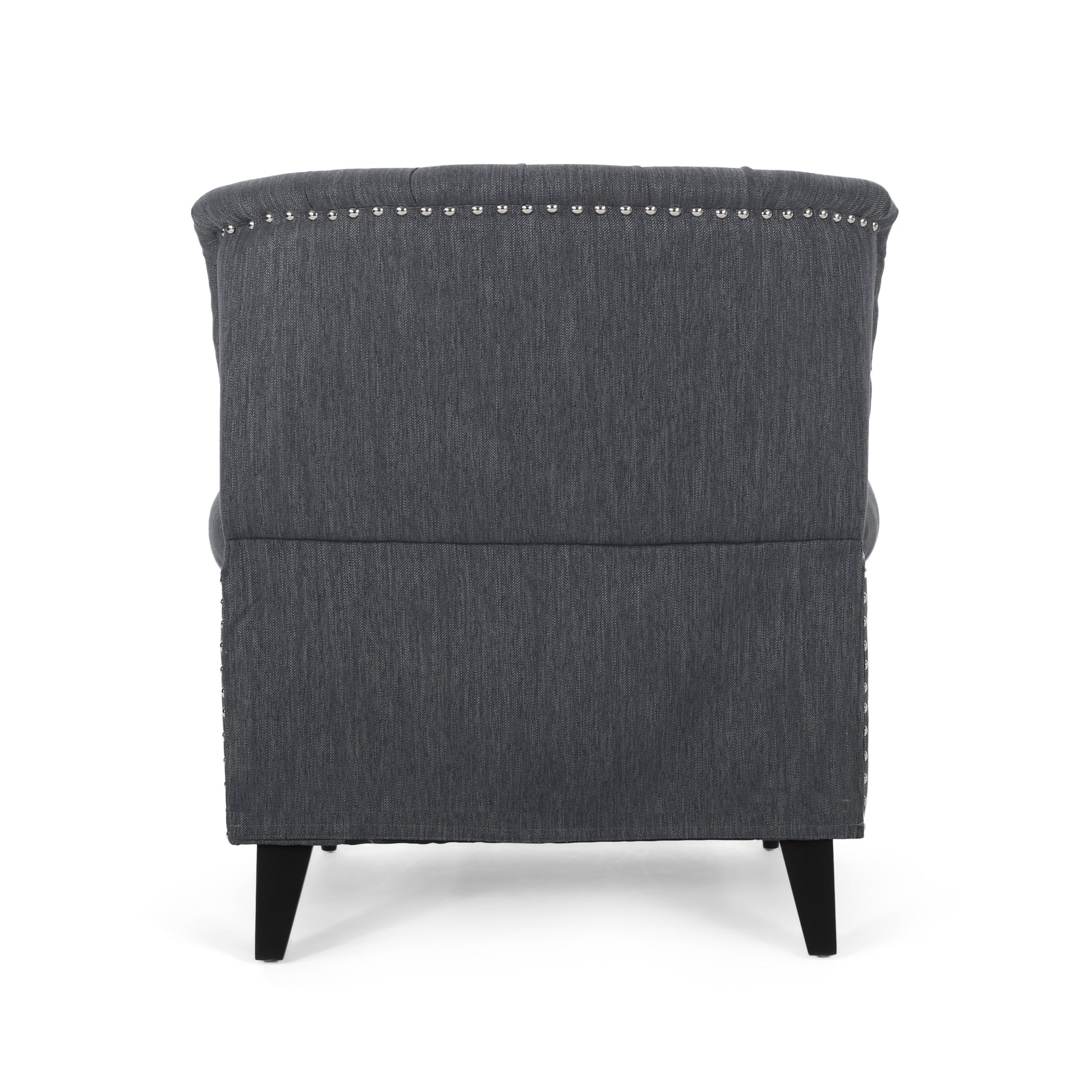 Classic Style Charcoal Fabric Push Back Chair Charcoal Fabric