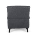 Classic Style Charcoal Fabric Push Back Chair Charcoal Fabric