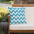 Marisol Chevron Square Pillow Teal Fabric