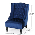 Upholstered Side Chair Navy Blue Velvet