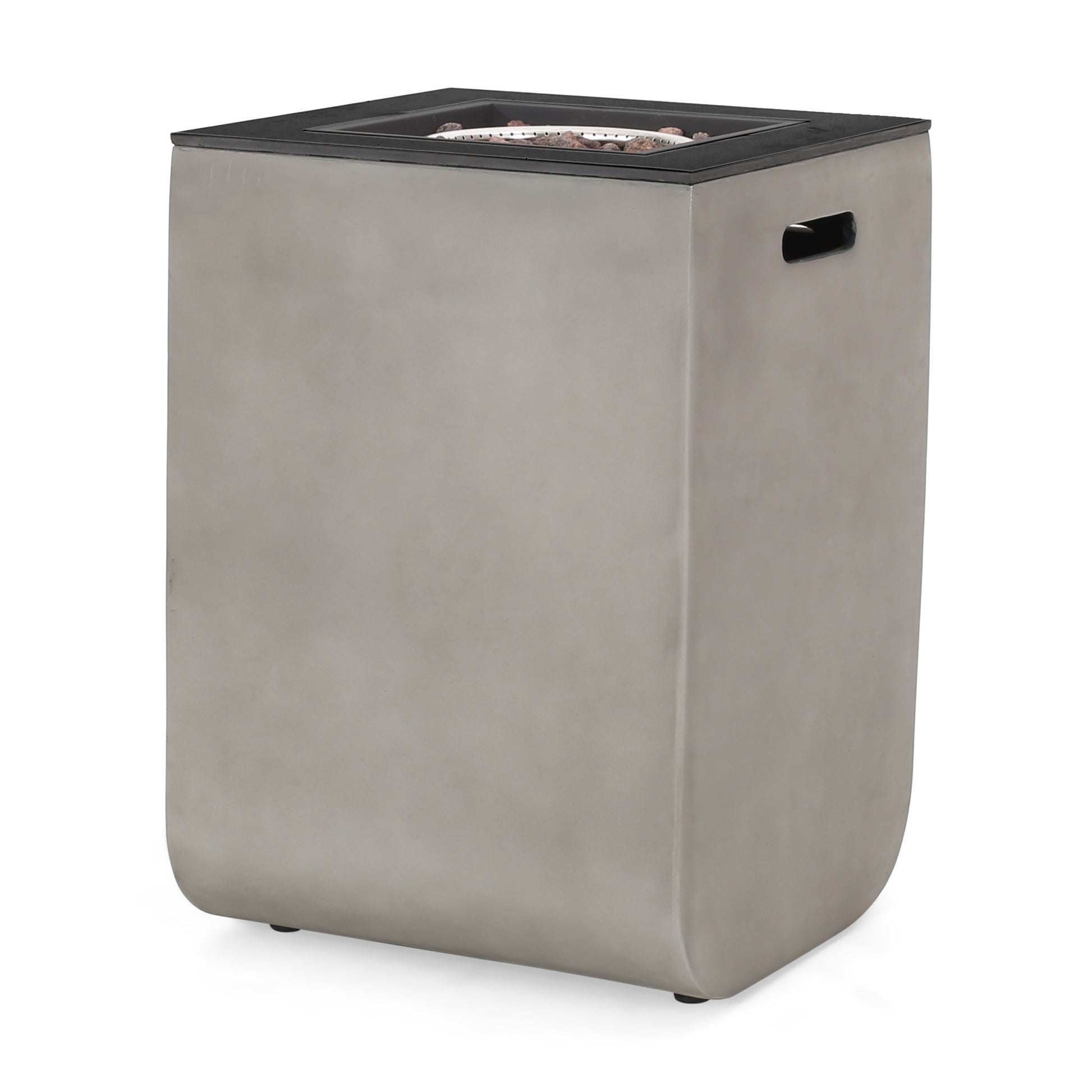 Adio 19.5" Column Mgo Fire Pit 30,000Btu Black Gray Magnesium Oxide