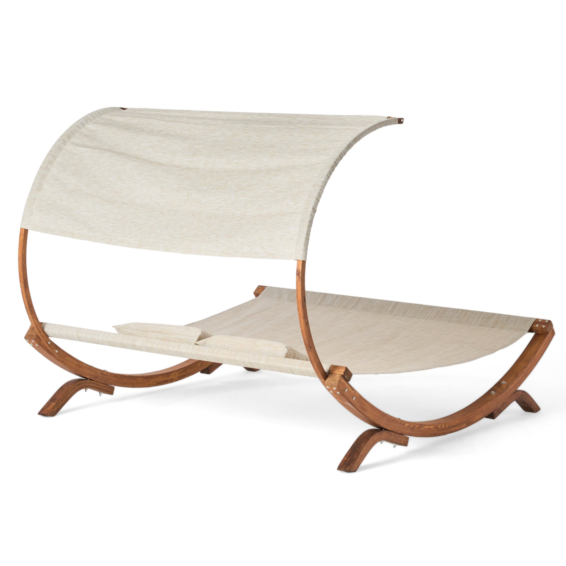 San Juan Sunbed W Canopy Teak Wood