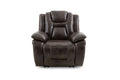 Oportuna Dual Power Recliner Coffee Dark Brown Dark Brown Wood