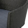 Kennethchair Grey Pe Rattan Iron Waterproof Fabric