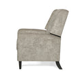 Oversized Textured Fabric Pushback Recliner Dark Beige And Dark Brown Beige Fabric