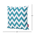 Marisol Chevron Square Pillow Teal Fabric