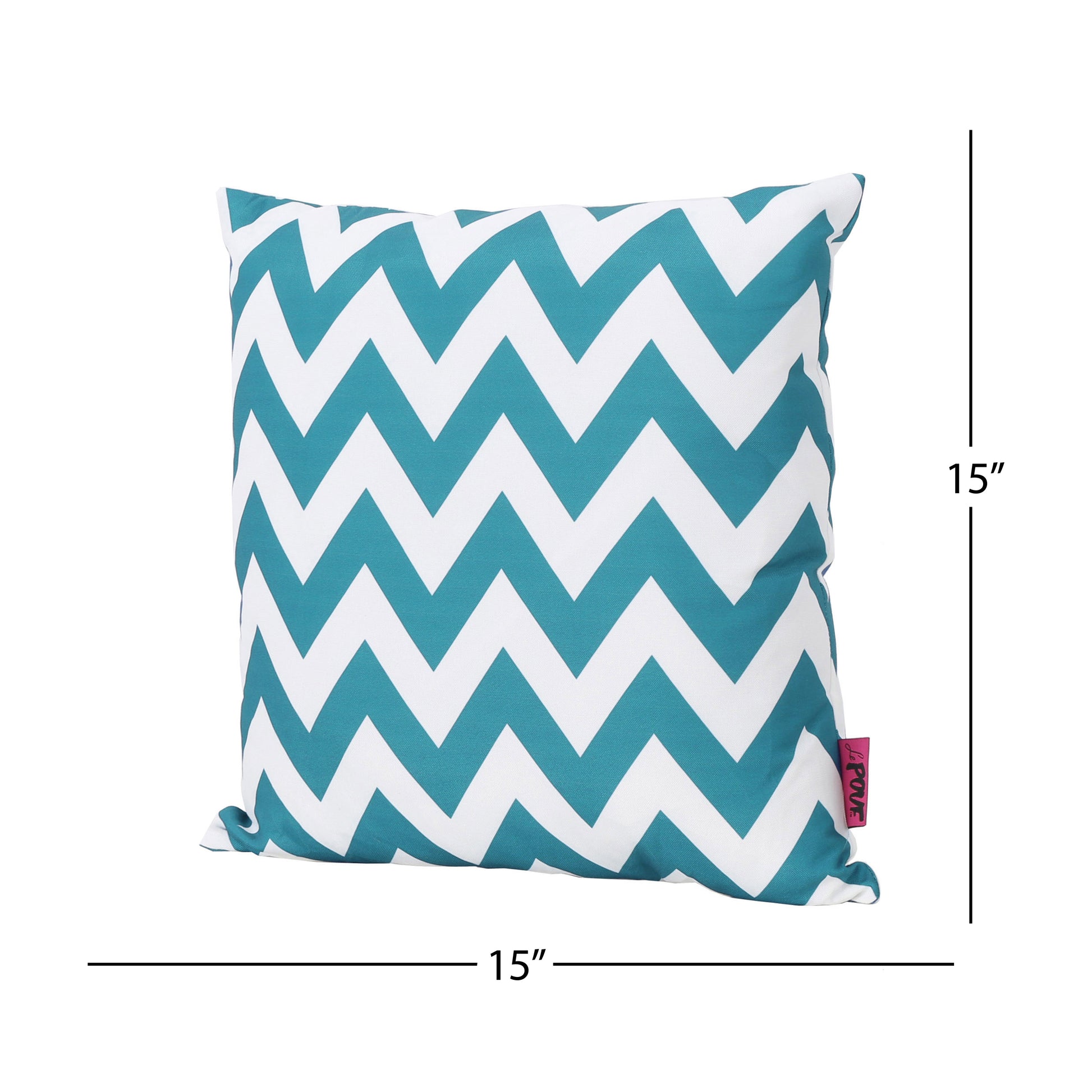 Marisol Chevron Square Pillow Teal Fabric