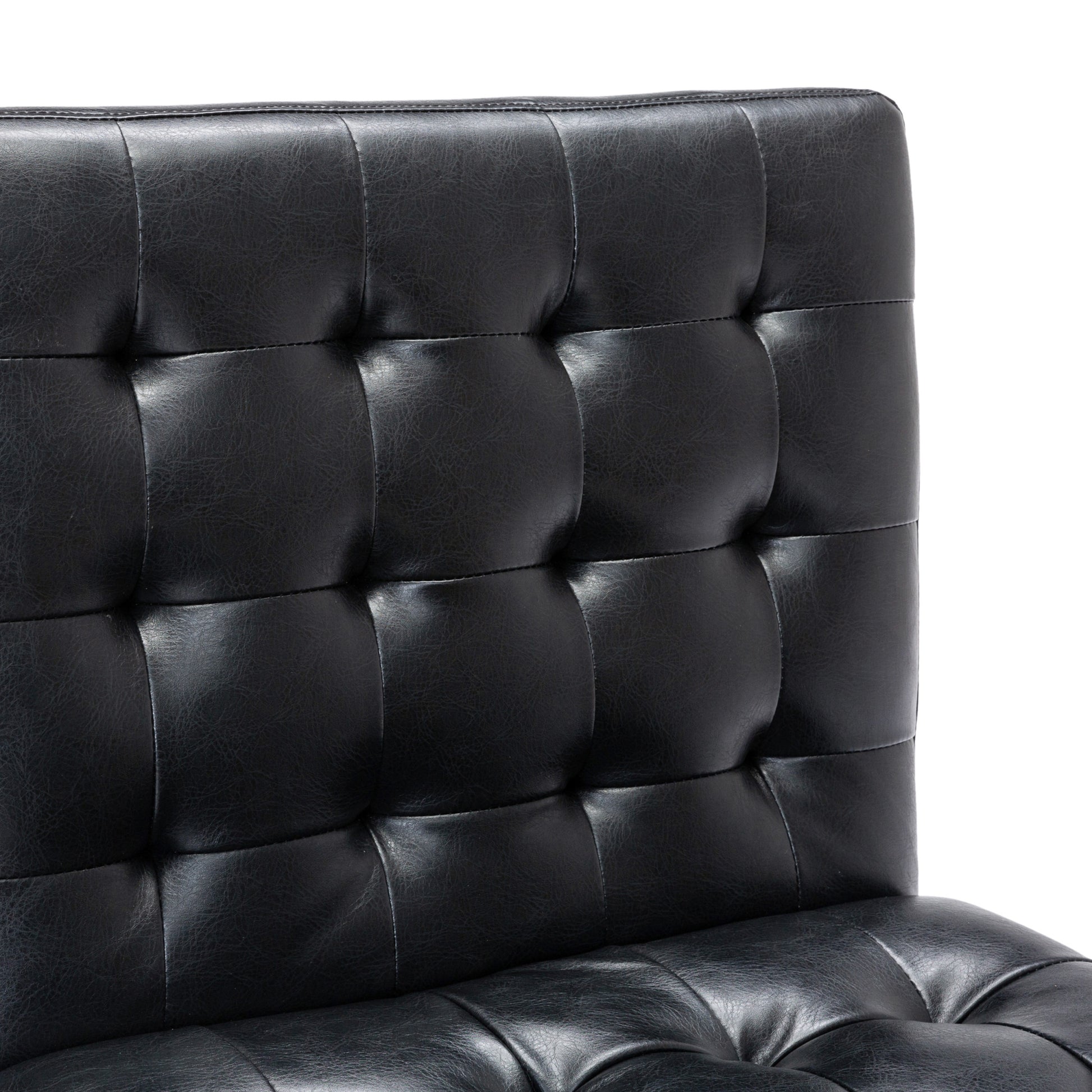 Accent Chair Black Pu