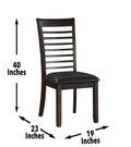 Ally Side Chair Set Of 2 Antique Charcoal Dark Brown Wood