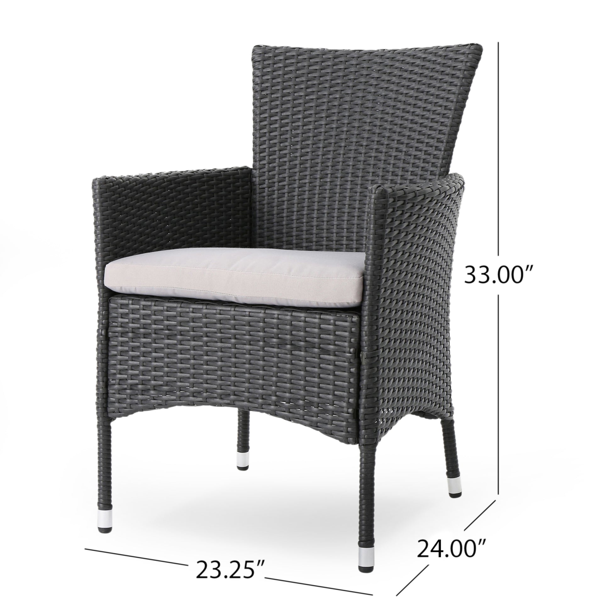 Malta Dining Chair Set Of 2 Grey Wicker