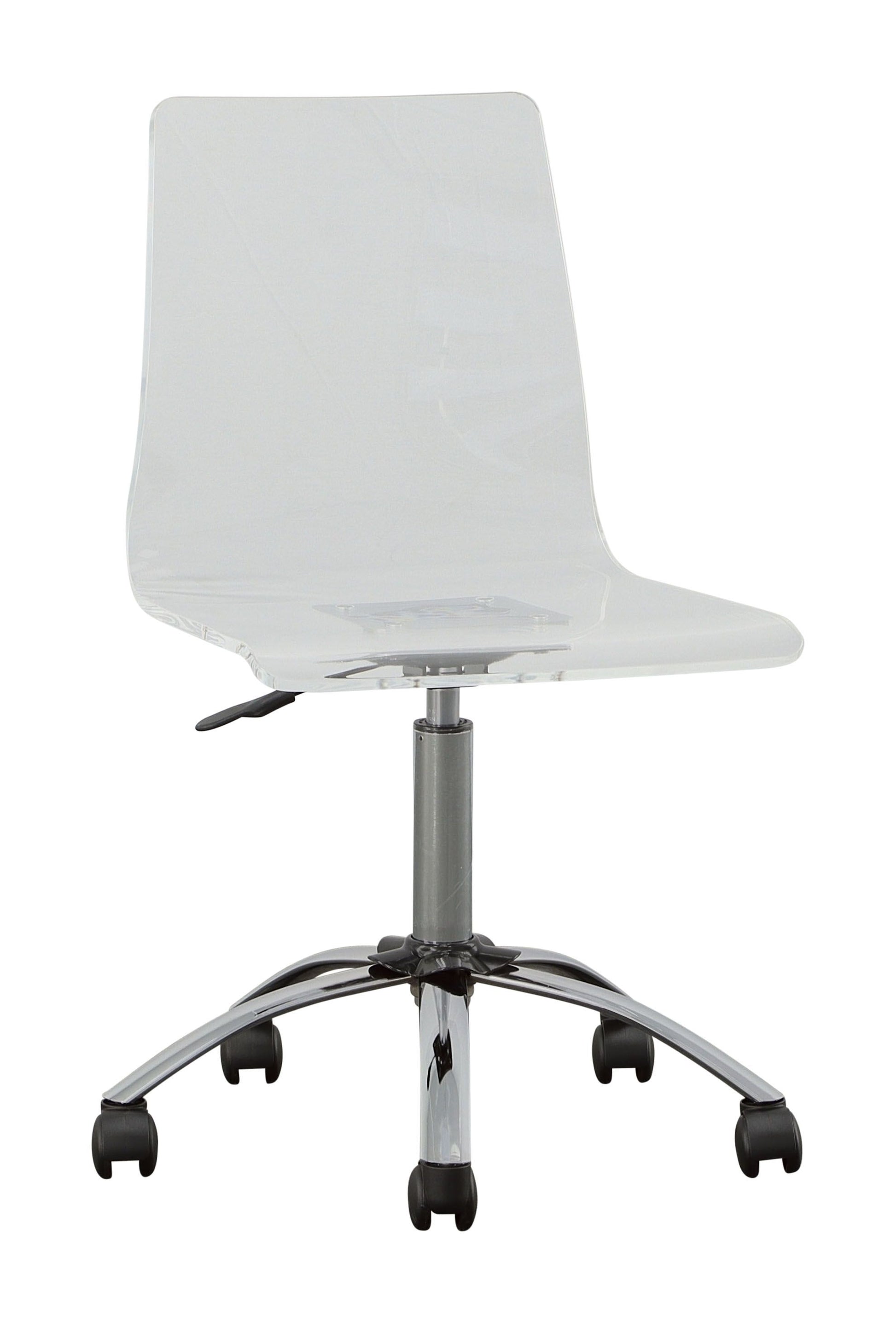 Arthur Adjustable Swivel Chair Pearl Silver Silver White Iron