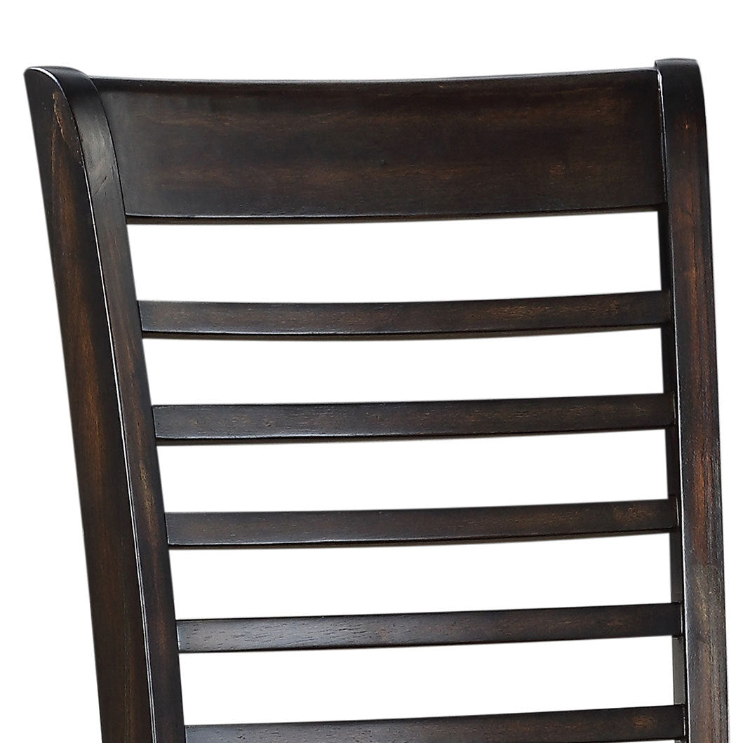 Ally Side Chair Set Of 2 Antique Charcoal Dark Brown Wood