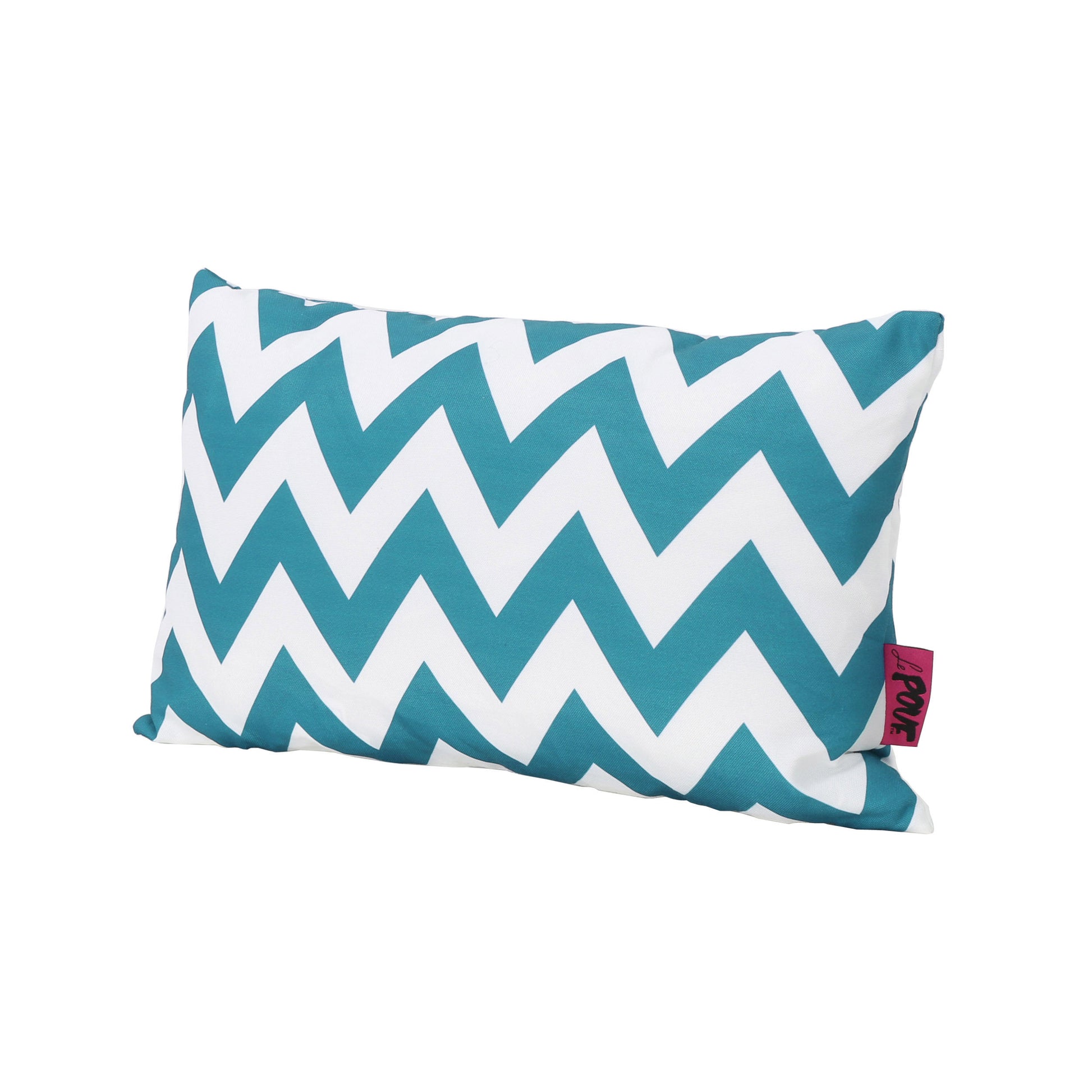 Marisol Chevron Rectangular Pillow Set Of 2 Teal Fabric
