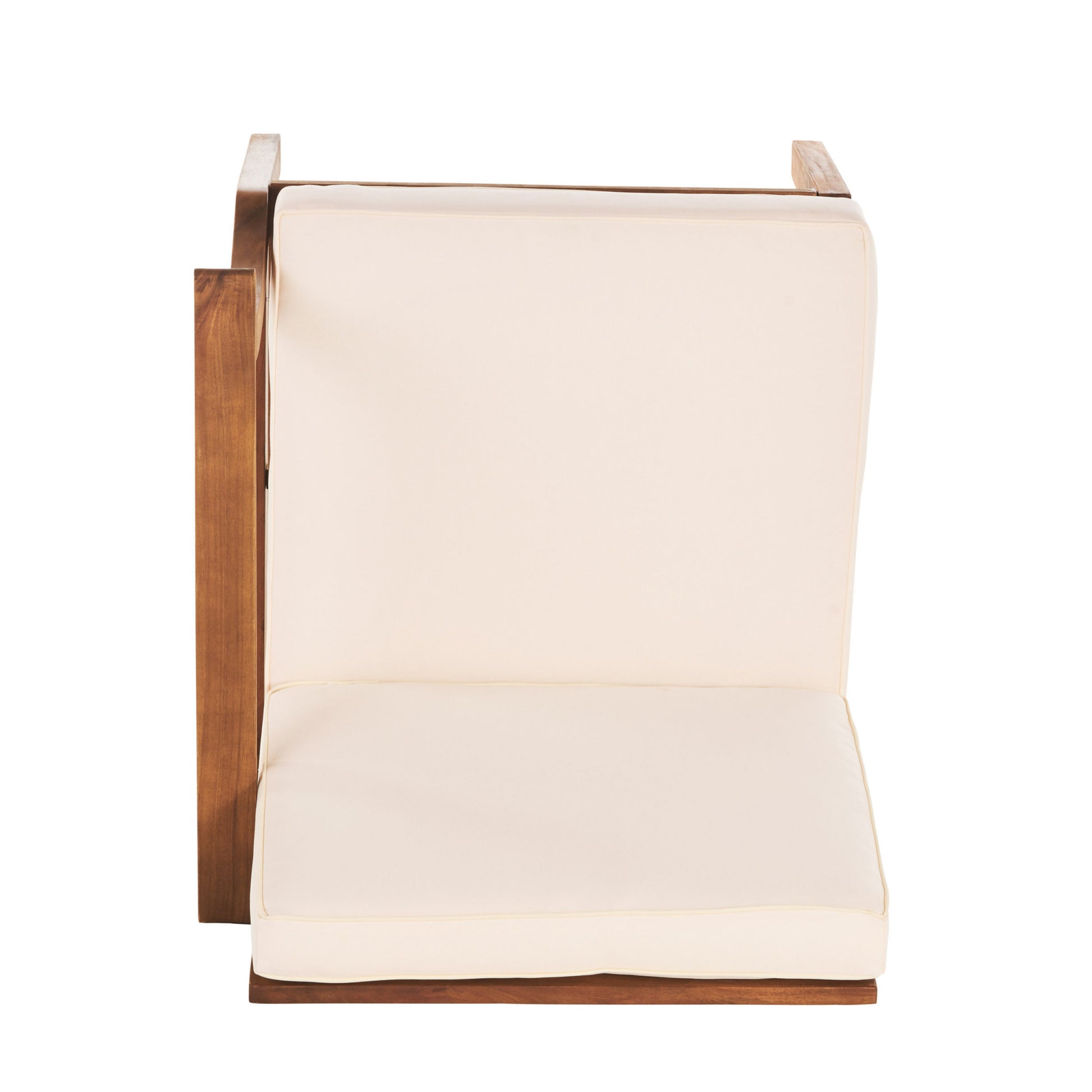 Perla 3 Seater Sofa And Table Set, Cream Cream Acacia Wood