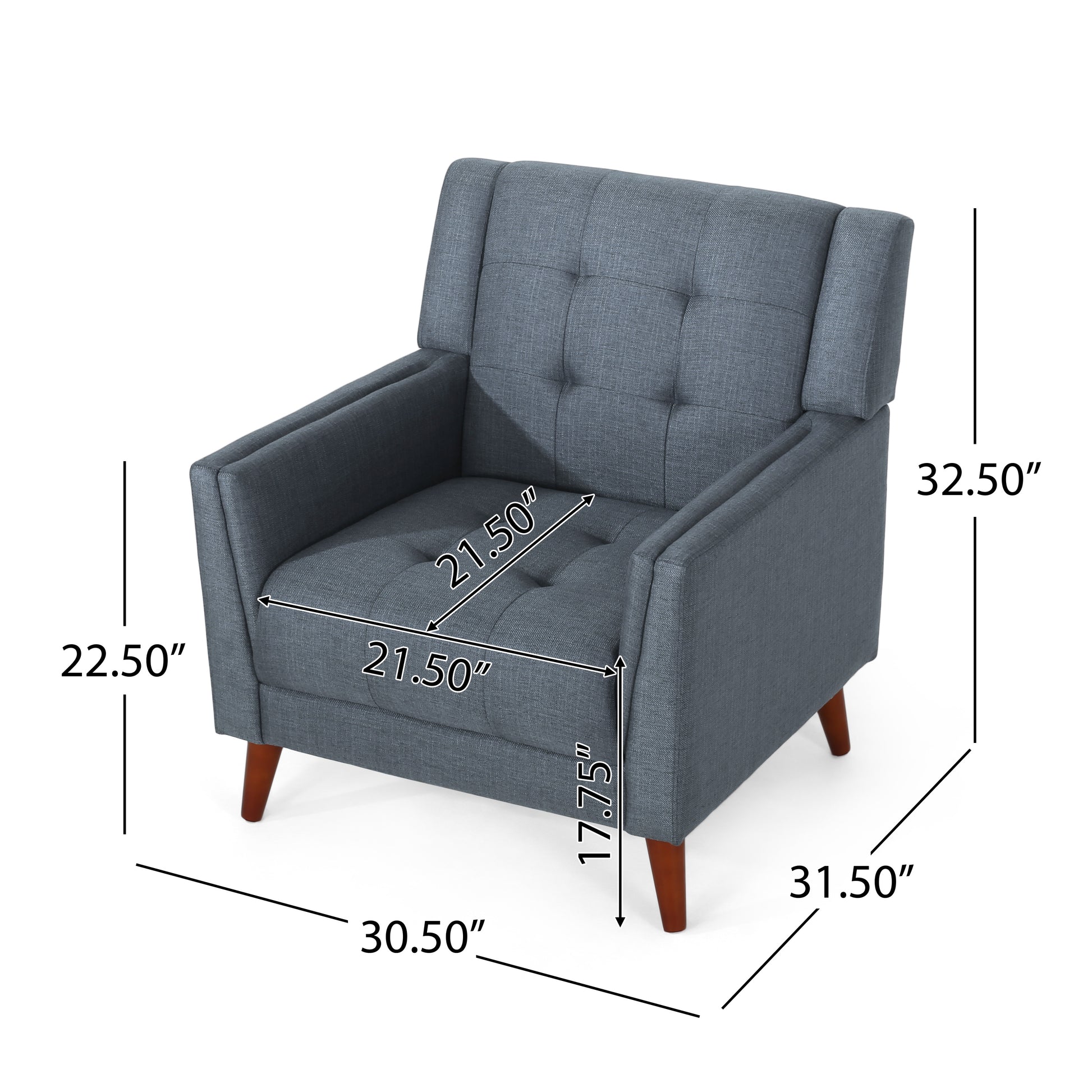 Greenmont Upholstered Armchair Dark Grey Fabric