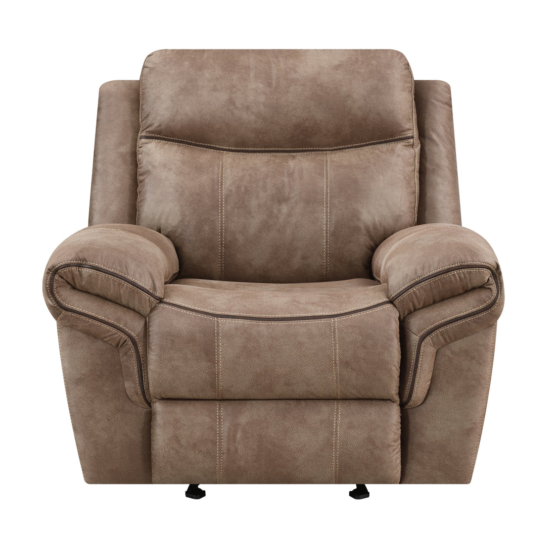 Nashville Glider Recliner Light Brown Light Brown Faux Leather