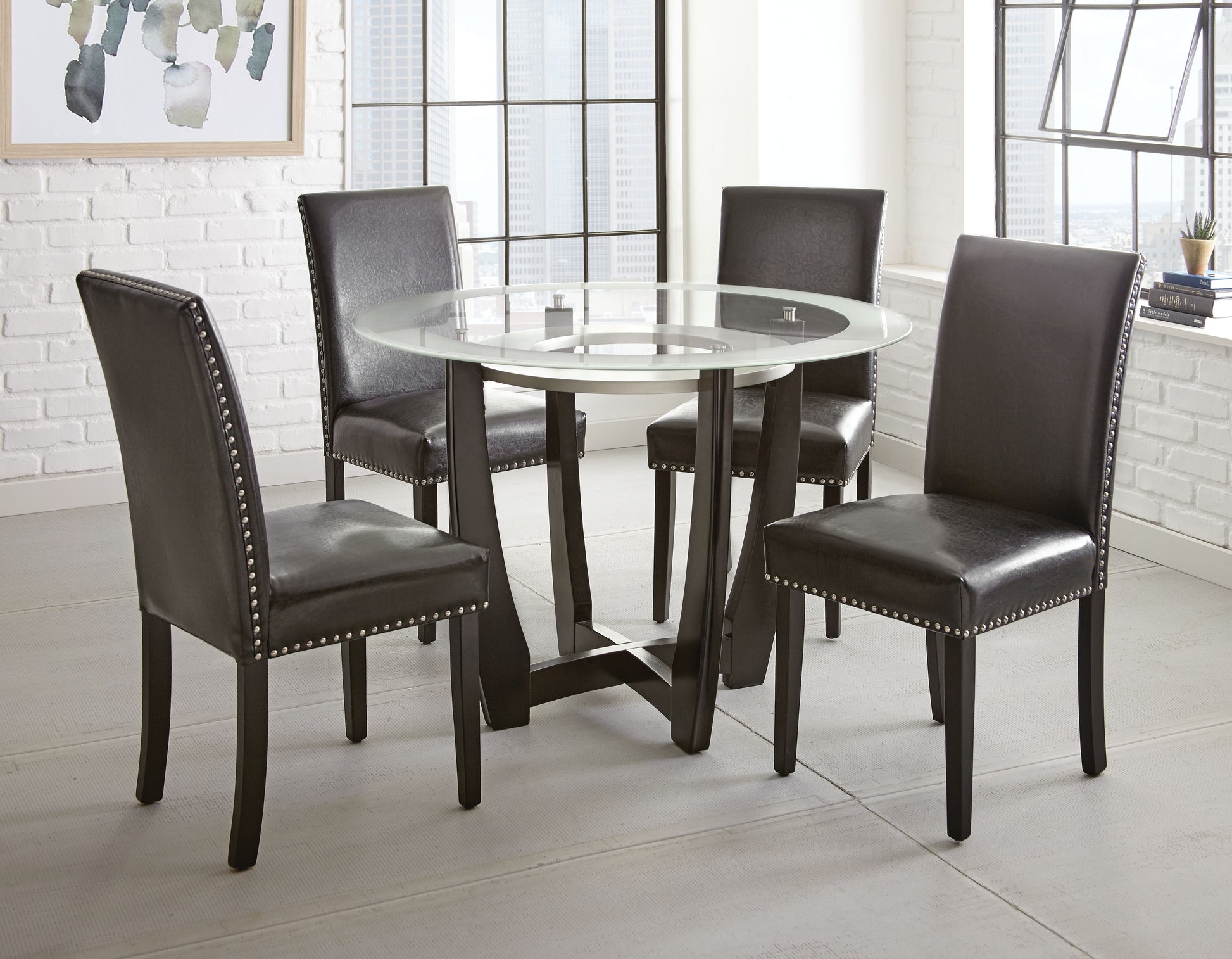 Verano Side Chair Set Of 2 Black Black Wood