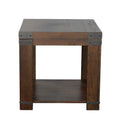 Modern Industrial Lift Top End Table Hardwood Solids, Mango Veneers Medium Cherry Finish, Metal Bracket Accents Functional And Stylish Design Cherry Solid Wood Mdf