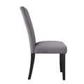 Napoli Velvet Side Chair Set Of 2 Gray Dark Gray Wood