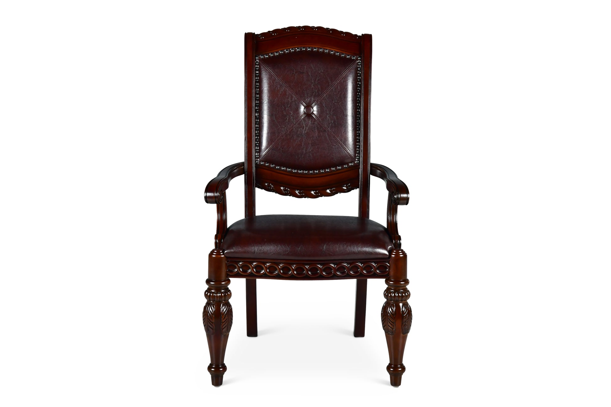 Antoinette Arm Chair Set Of 2 Dark Brown Dark Brown Wood