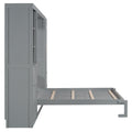 Queen Size Murphy Bed Wall Bed With Closet ,Drawers And Shelves,Gray Queen Gray Mdf Lvl