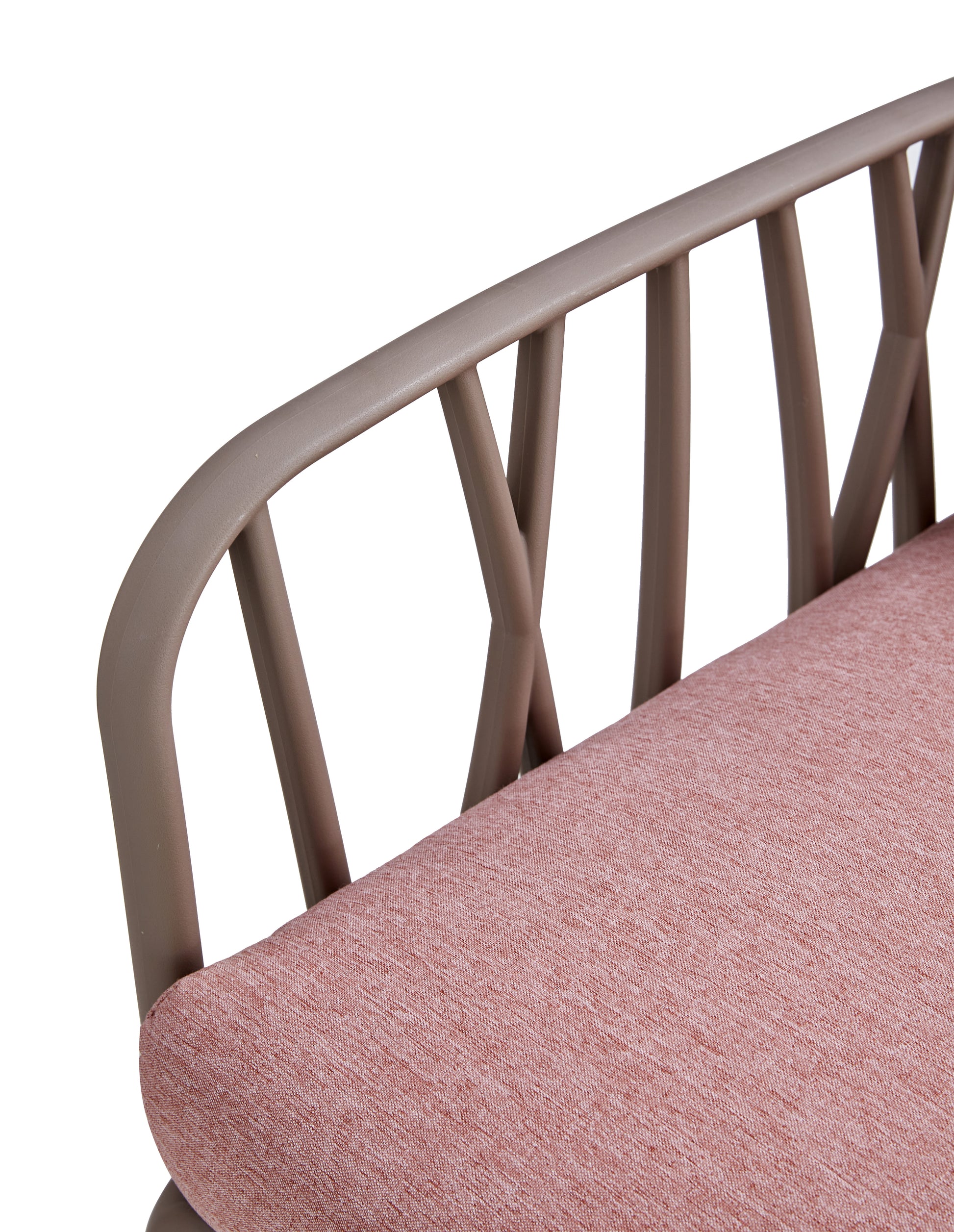 Patio Indoor Outdoor Garden Twin Sofa Armchairs Plastic With Soft Cushion Weather Waterproof Chair Sectional Furniture For Balcony Garden Pool Lawn Backyard Morden Design Sitting Room Seat Sofa Pink Fabric Plastic