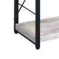 Industrial Bookshelf With 4 Shelves And Open Metal Frame, White And Black White Black Solid Wood