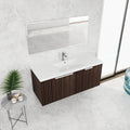 48 Inch Bathroom Cabinet With Resin Sink,Soft Close Doors,Float Mounting Design Silver Brown Stripe Bathroom Modern Plywood Plywood