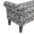 Conrad Storage Ottoman Multi Polyester Floral Traditional Flip Top Rolled Arms Nailhead Trim Polyester