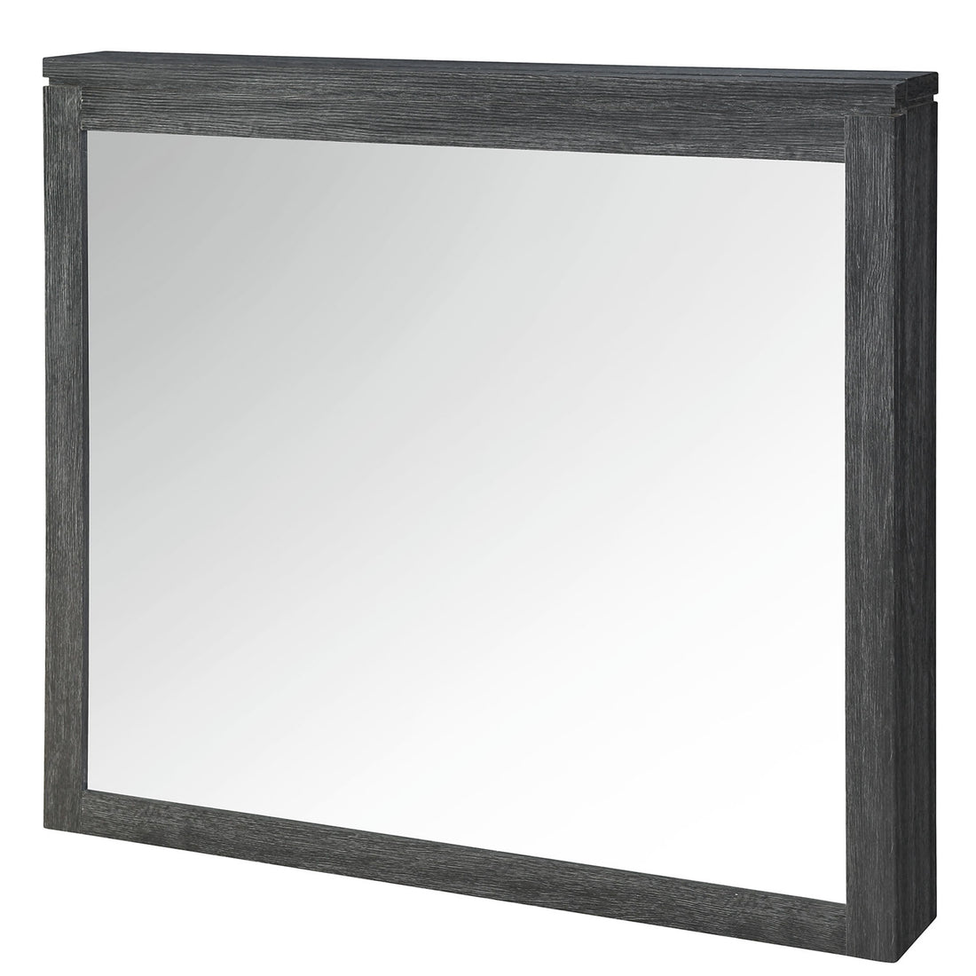 Aya Dark Grey Mirror Dark Gray Solid Wood Mdf