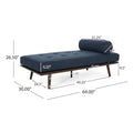 Chaise Lounge Navy Blue Fabric