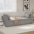 Modern Upholstered Chaise Lounger Daybed Small Single Daybed With 2 Drawers, No Mattress Needed, Perfect For Living Rooms & Home Office, Linen Fabric, Gray Gray Linen
