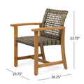 Hampton Wood And Wicker Dining Chair Set Of 2 Natural Stained Pe Rattan Iron
