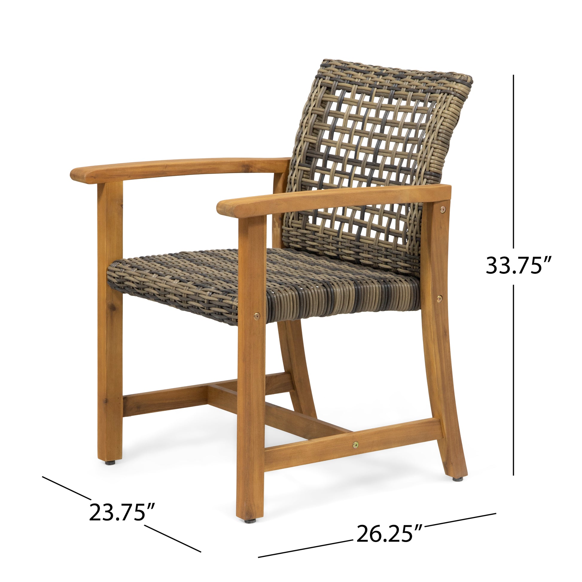 Hampton Wood And Wicker Dining Chair Set Of 2 Natural Stained Pe Rattan Iron