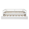 Extending Daybed With Trundle, Wooden Daybed With Trundle, White Twin White Solid Wood