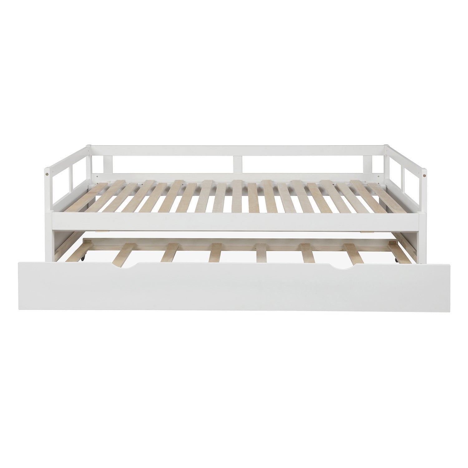 Extending Daybed With Trundle, Wooden Daybed With Trundle, White Twin White Solid Wood