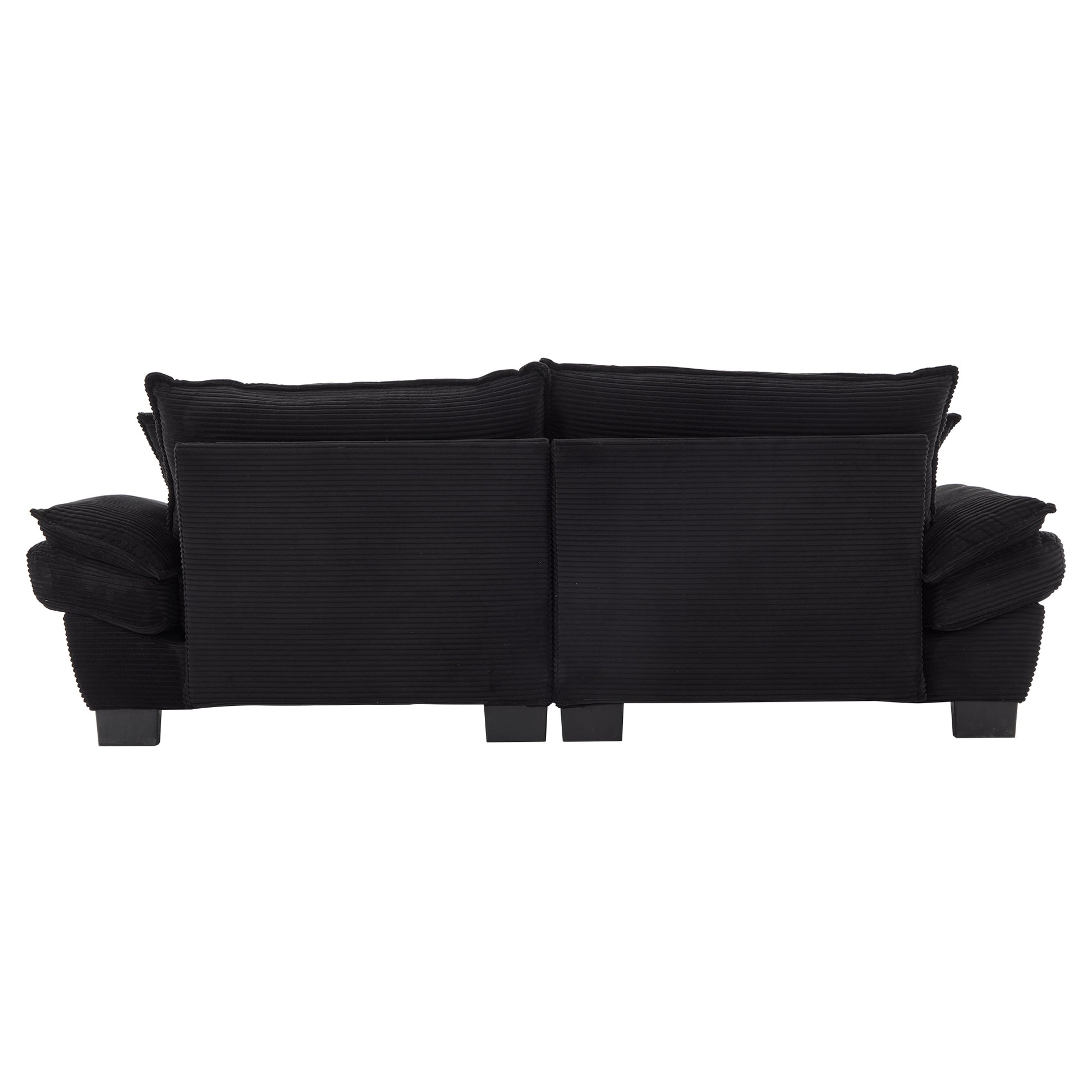 Corduroy Sofa Sleeper Couch Loveseat Sofa With Pillows Comfy Upholstered Deep Seat Sofa For Bedroom,Living Room,Apartment,Office,Dorm Black Corduroy Black Foam Upholstered 2 Seat