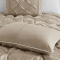 7 Piece Tufted Comforter Set Taupe Cal King California King Taupe Polyester