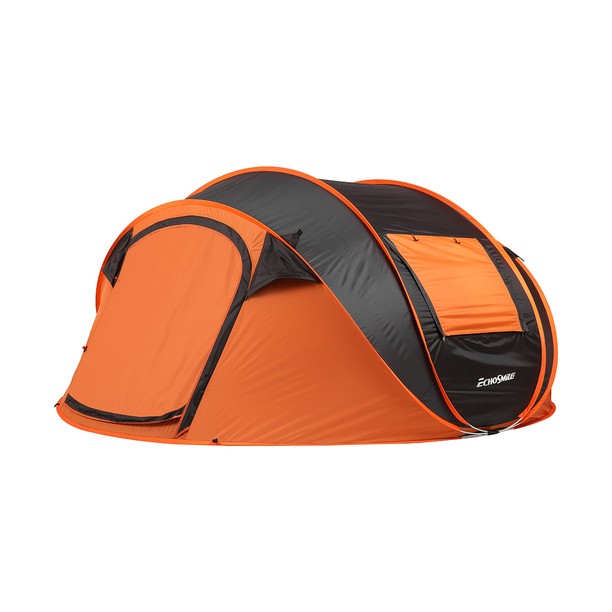 5 8 Person Black Orange Pop Up Camping Boat Tent Black Cream Polyethylene