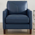 Yorkdale Leather Chair Navy Down Filling Genuine Leather