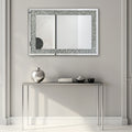 Large Wall Mounted Silver Decorative Rectangular Wall Mirror For Home, Living Room, Bedroom, Entryway 91*61Cm Silver Mdf Glass