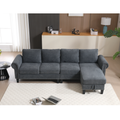 Arrived Convertible Sectional Sofa With Storage,L Shaped Sofa,Four Seater Sofa,Modern Linen Fabric Sectional Couches For Living Room,Gray Gray Polyester Wood Primary Living Space Medium Soft Cushion Back Modern Rolled Arms Wood 4 Seat