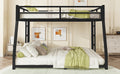 Metal Full Xl Over Queen Bunk Bed For Teens And Adults,Space Saving Noise Reduced No Box Spring Needed, Black Full Xl Black Metal
